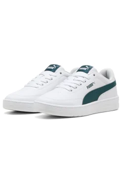 Sneakers bianche e verdi stile court Puma Court Classic Clean Jr