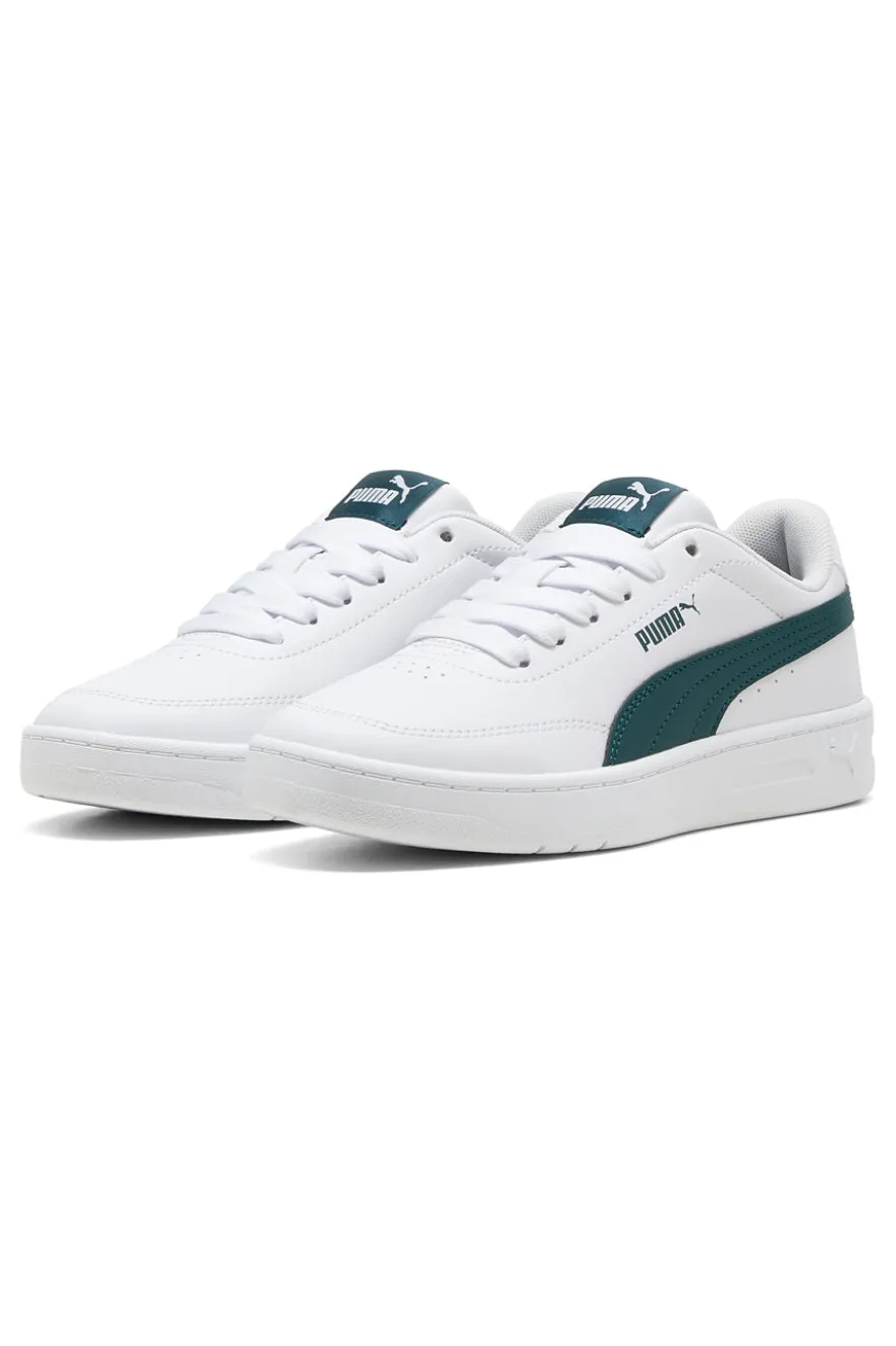 Sneakers bianche e verdi stile court Puma Court Classic Clean Jr