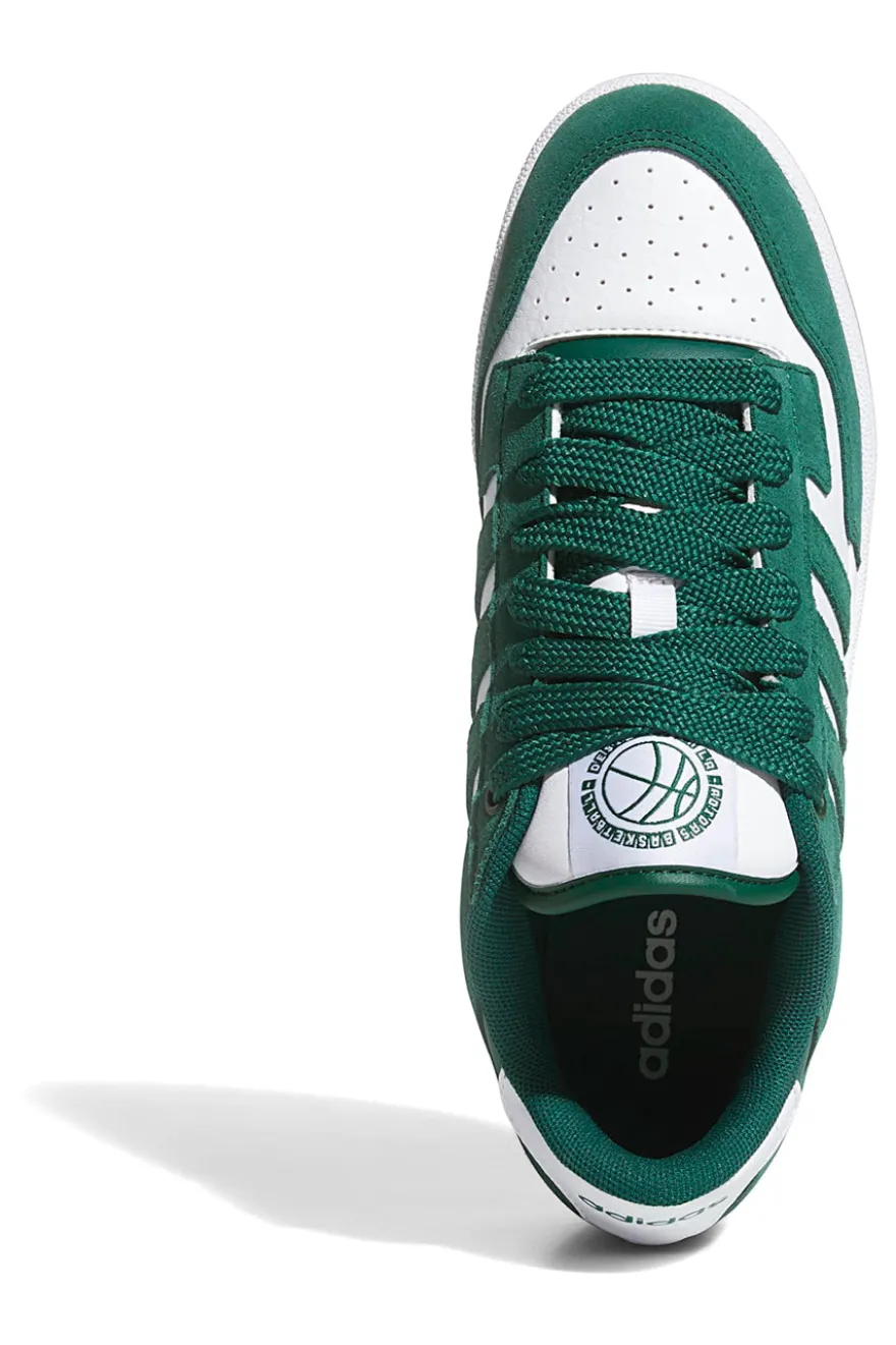 Sneakers bianche e verdi stile basket Adidas Rapid Court Low