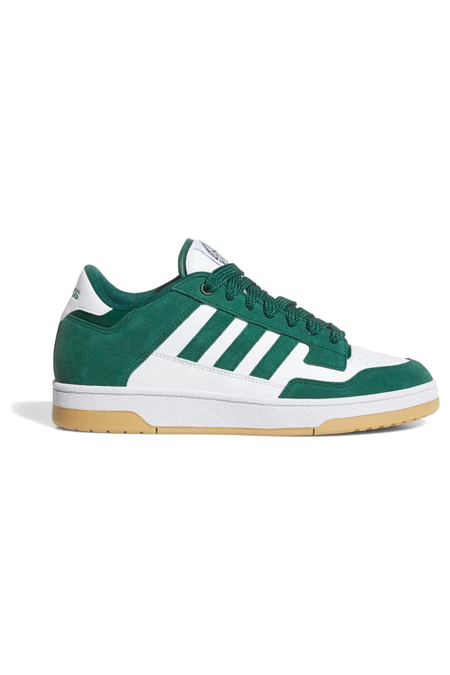 Sneakers bianche e verdi stile basket Adidas Rapid Court Low