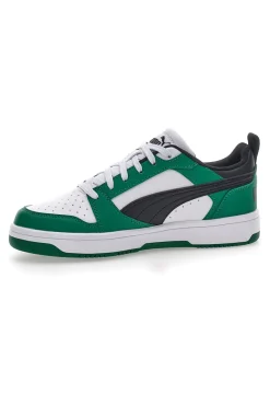 Sneakers Bianche e Verdi Con Stringa Laterale Puma Rebound V6 LO JR
