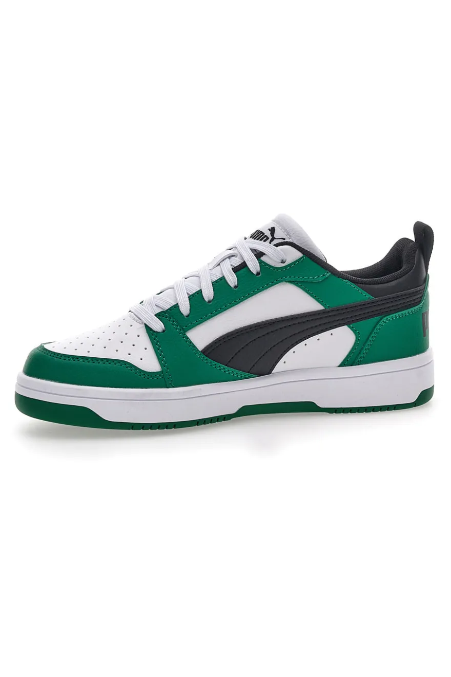 Sneakers Bianche e Verdi Con Stringa Laterale Puma Rebound V6 LO JR