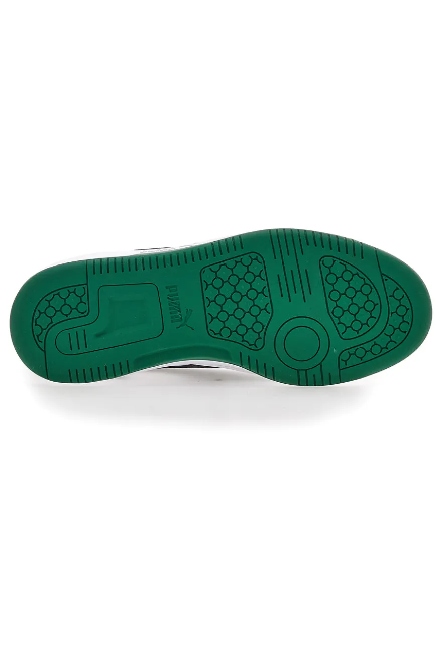 Sneakers Bianche e Verdi Con Stringa Laterale Puma Rebound V6 LO JR
