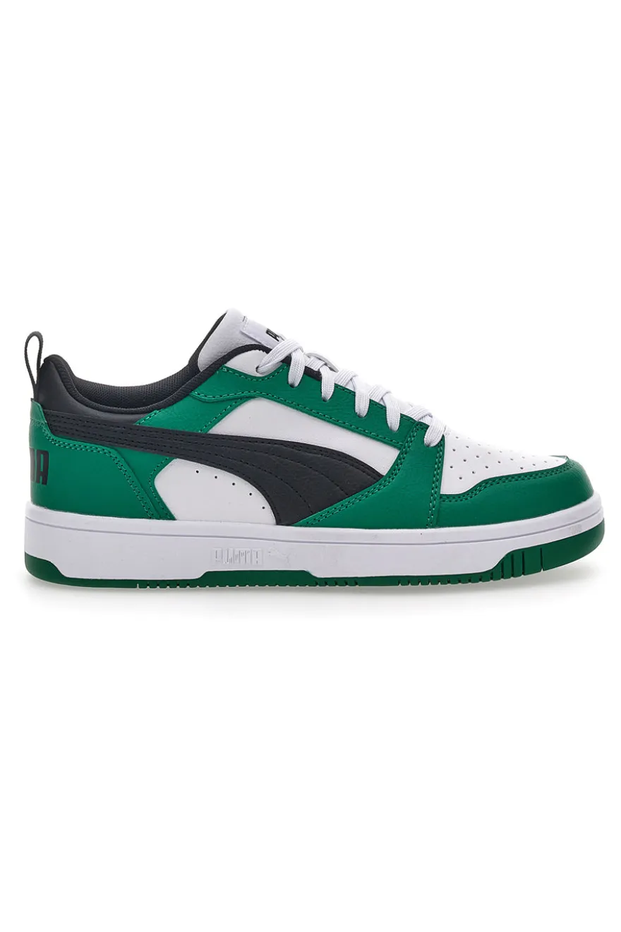 Sneakers Bianche e Verdi Con Stringa Laterale Puma Rebound V6 LO JR