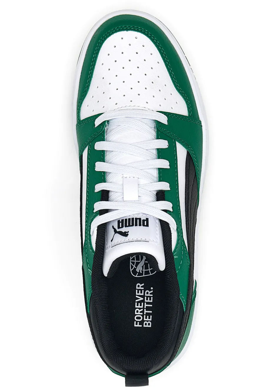 Sneakers Bianche e Verdi Con Stringa Laterale Puma Rebound V6 LO JR