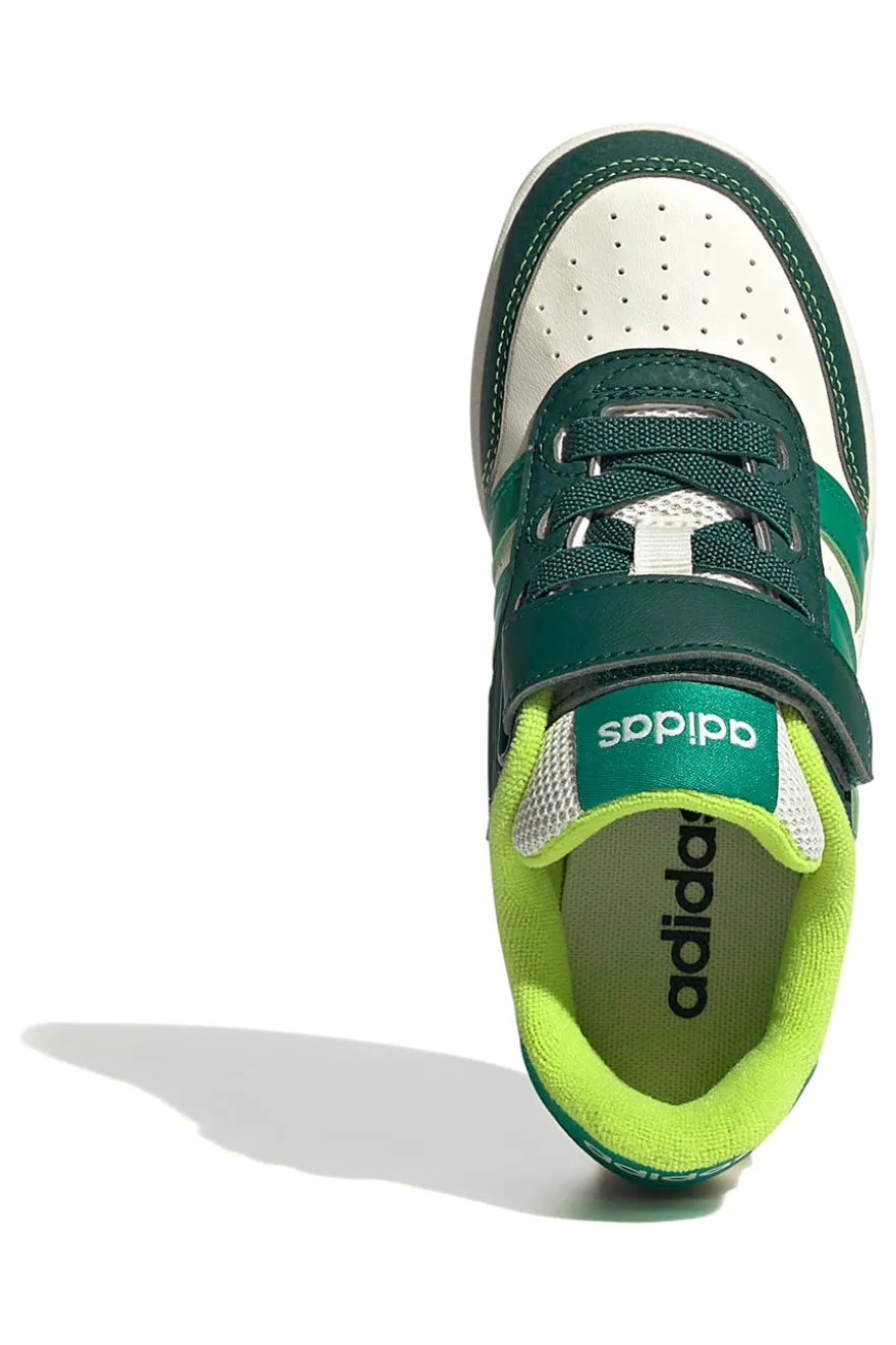 Sneakers bianche e verdi con chiusura a strappo Adidas Breakbase C