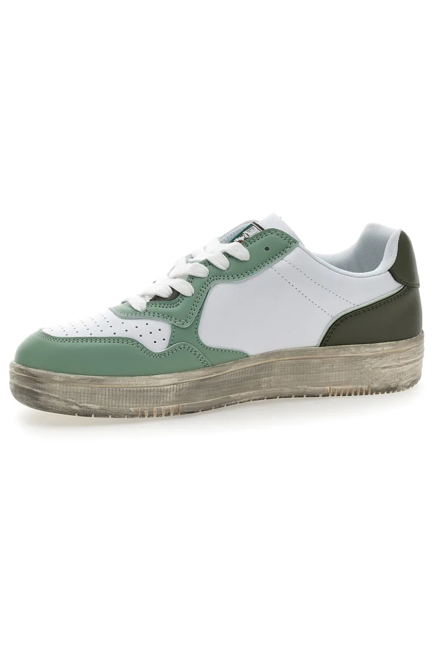 Sneakers Bianche e Verdi con Lacci Leone 44