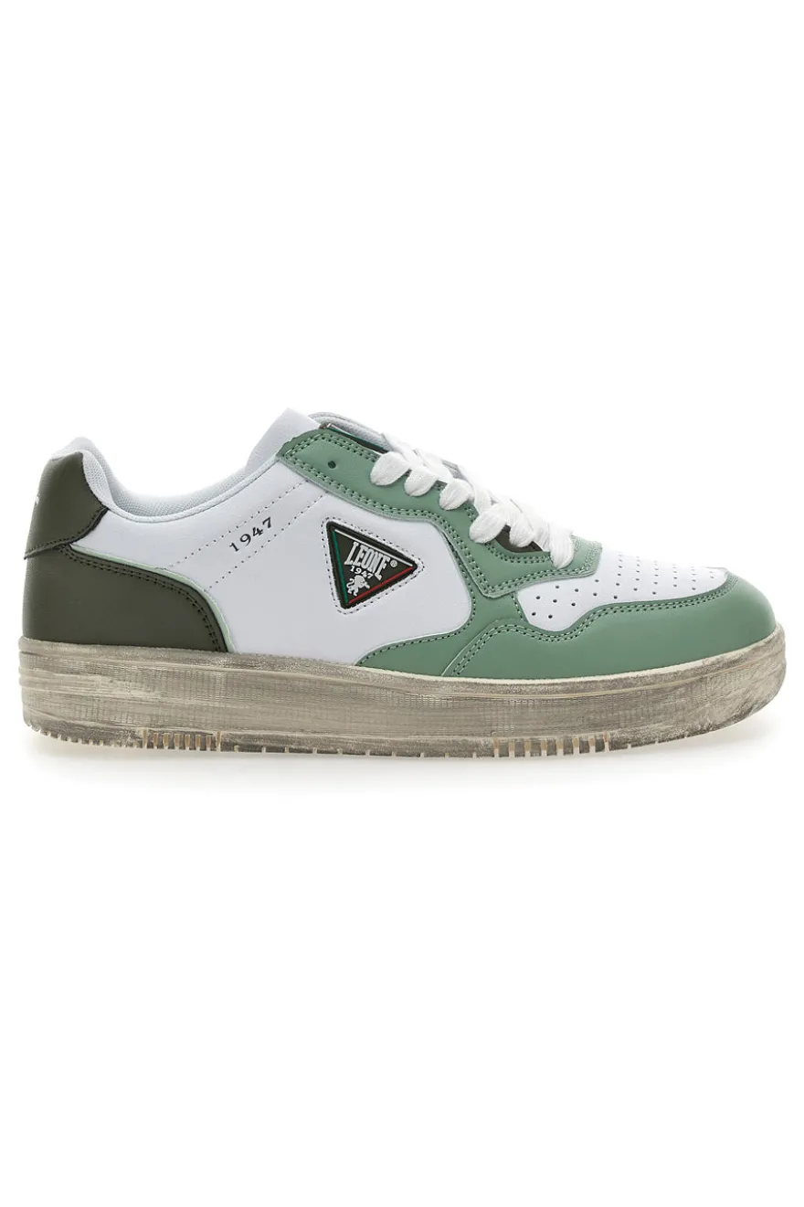 Sneakers Bianche e Verdi con Lacci Leone 44