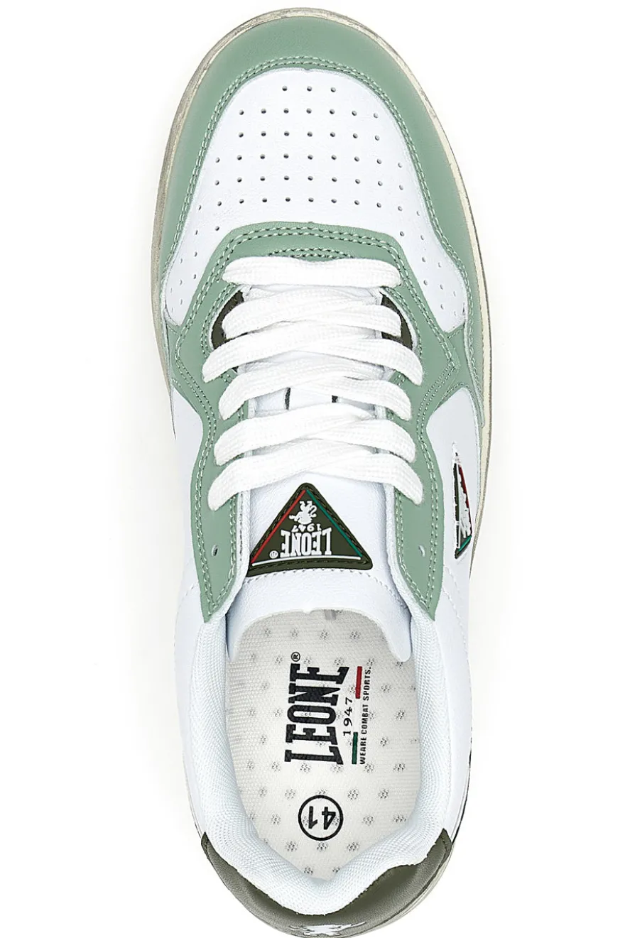 Sneakers Bianche e Verdi con Lacci Leone 44