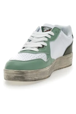 Sneakers Bianche e Verdi con Lacci Leone 44