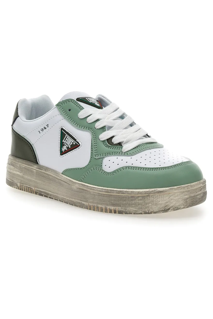 Sneakers Bianche e Verdi con Lacci Leone 44