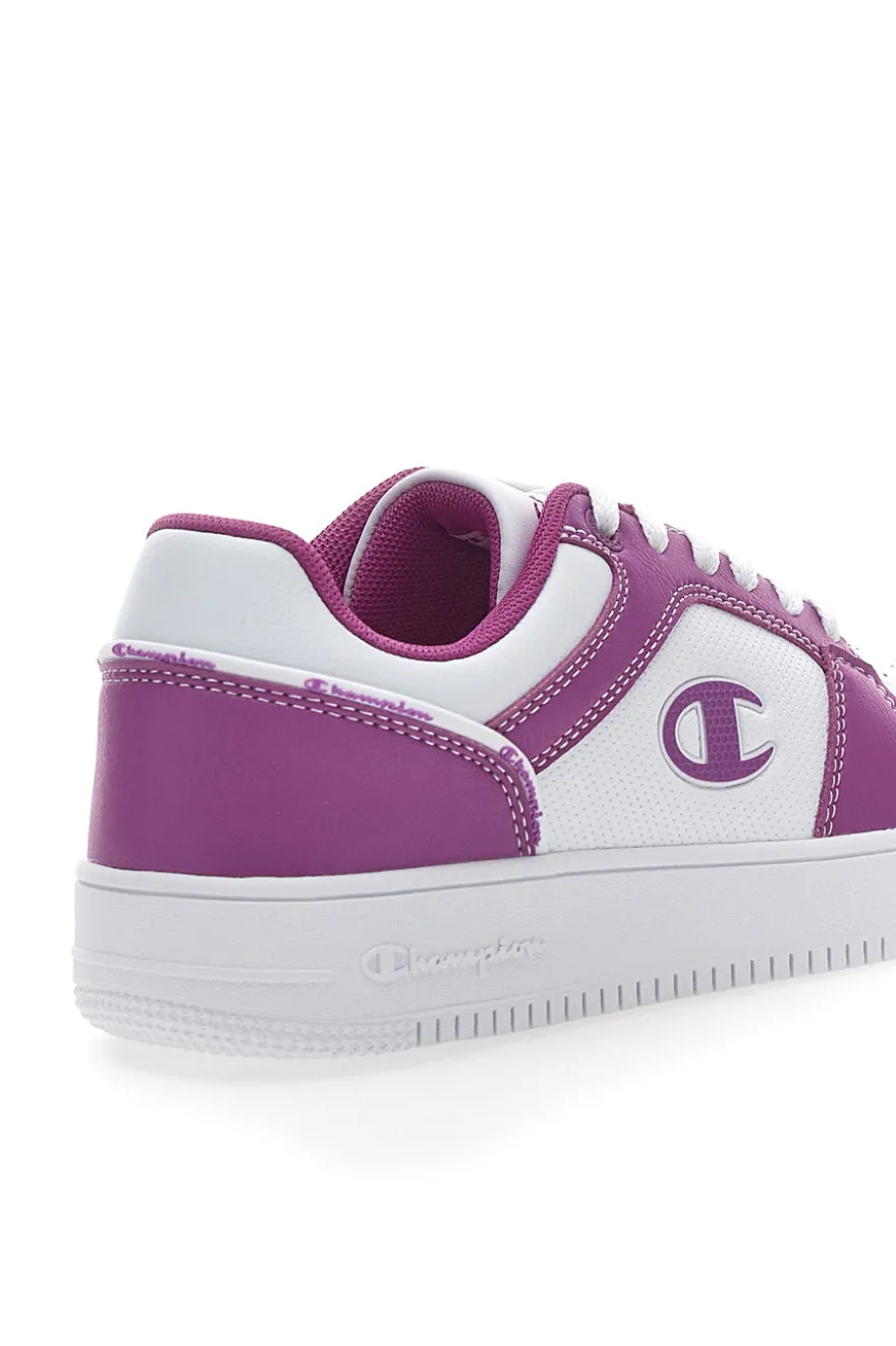 Sneakers Bianche e Viola Con Logo Laterale Champion RD18 2 LOW