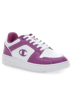 Sneakers Bianche e Viola Con Logo Laterale Champion RD18 2 LOW