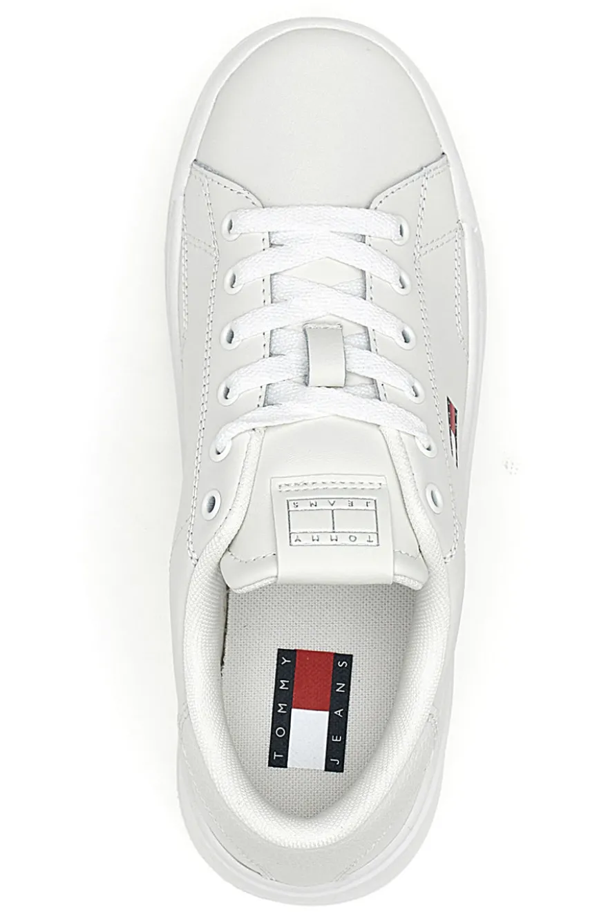 Sneakers bianche flatform cupsole Tommy jeans Tjw Script Cupsole Flatform
