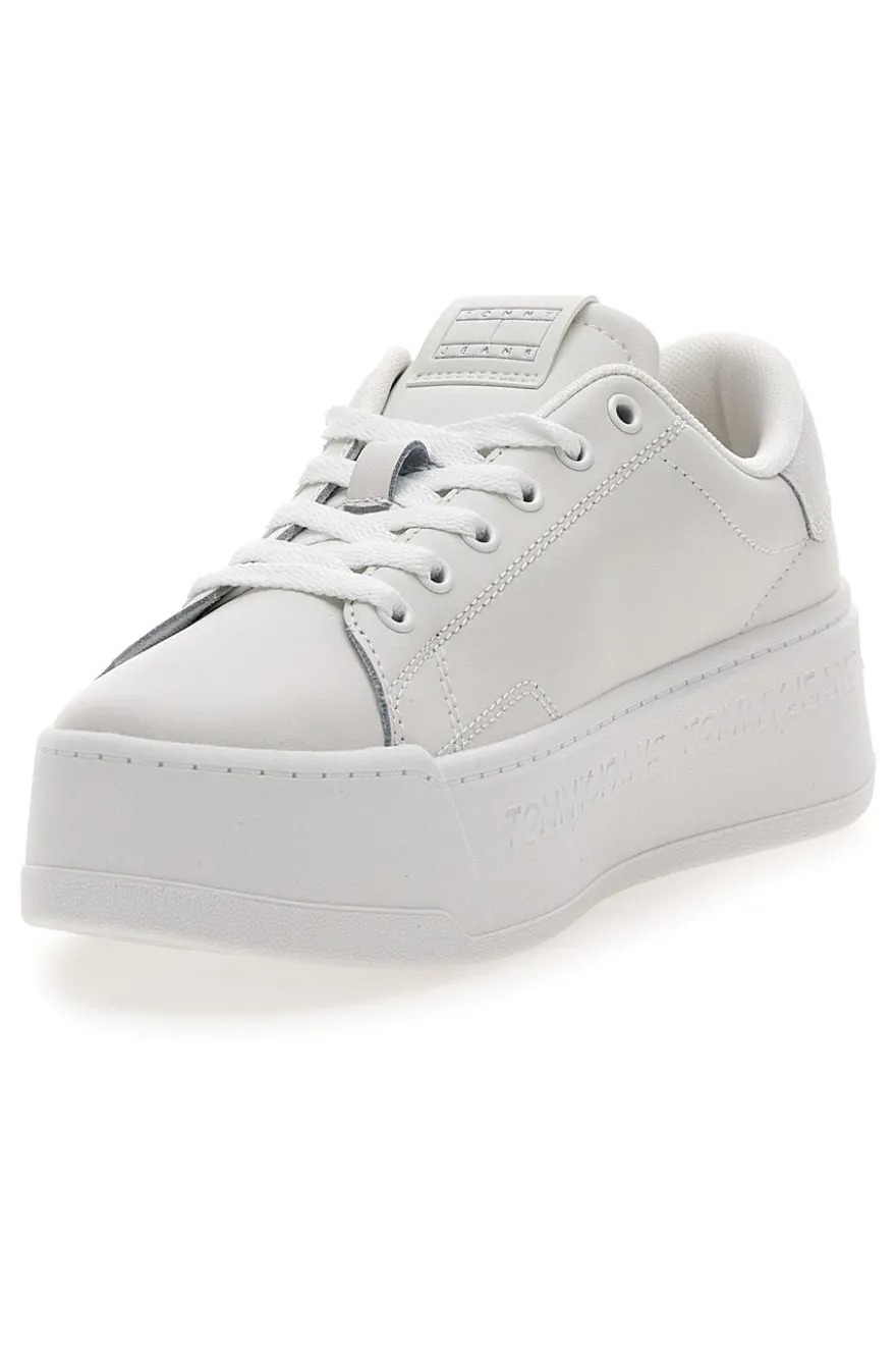 Sneakers bianche flatform cupsole Tommy jeans Tjw Script Cupsole Flatform