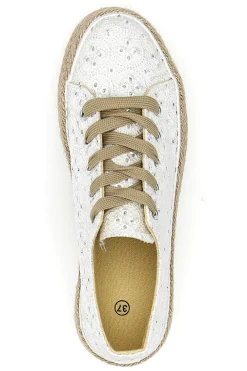 Sneakers bianche in crochet con suola in corda Energy E126