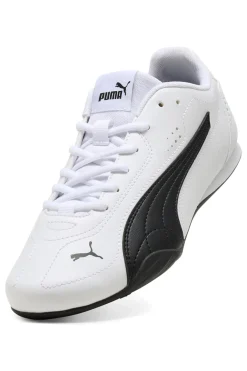 Sneakers bianche in materiale tecnico con dettagli neri Puma Catch