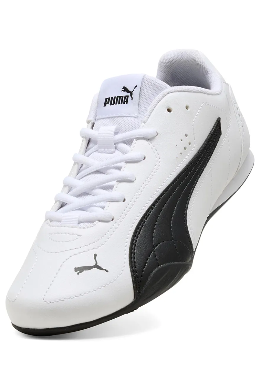 Sneakers bianche in materiale tecnico con dettagli neri Puma Catch