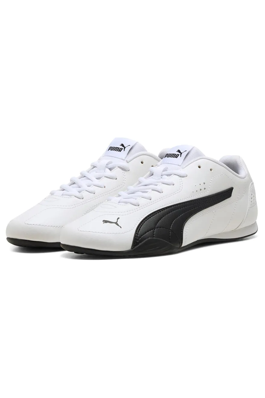 Sneakers bianche in materiale tecnico con dettagli neri Puma Catch