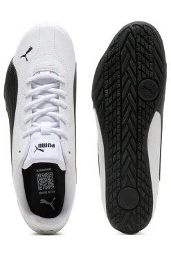 Sneakers bianche in materiale tecnico con dettagli neri Puma Catch