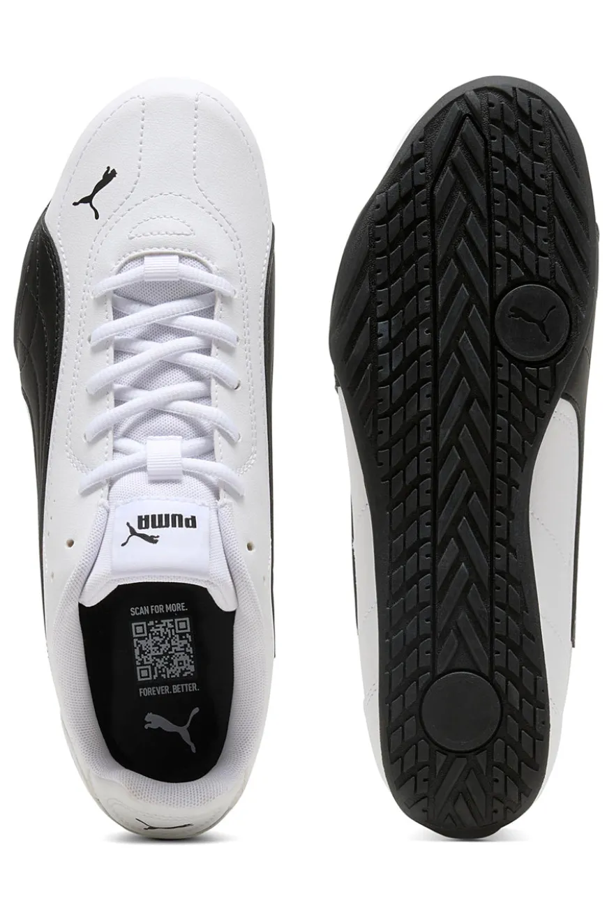 Sneakers bianche in materiale tecnico con dettagli neri Puma Catch