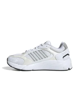Sneakers bianche in mesh con dettagli argento e suola Cloudfoam Adidas Crazychaos 2000
