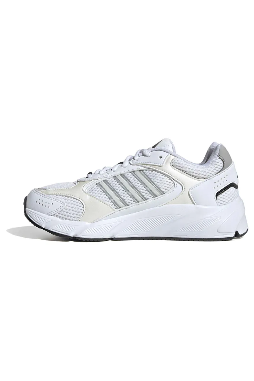 Sneakers bianche in mesh con dettagli argento e suola Cloudfoam Adidas Crazychaos 2000
