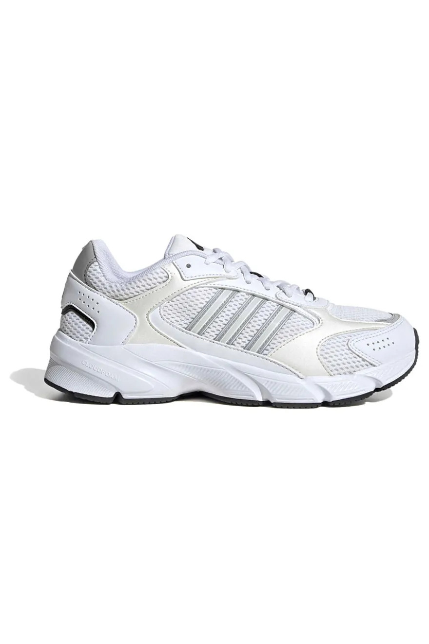 Sneakers bianche in mesh con dettagli argento e suola Cloudfoam Adidas Crazychaos 2000