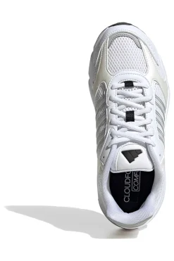 Sneakers bianche in mesh con dettagli argento e suola Cloudfoam Adidas Crazychaos 2000