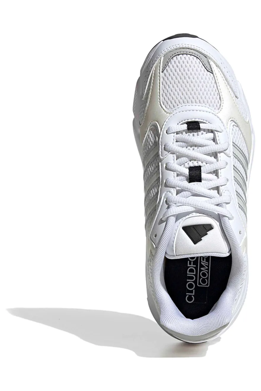 Sneakers bianche in mesh con dettagli argento e suola Cloudfoam Adidas Crazychaos 2000
