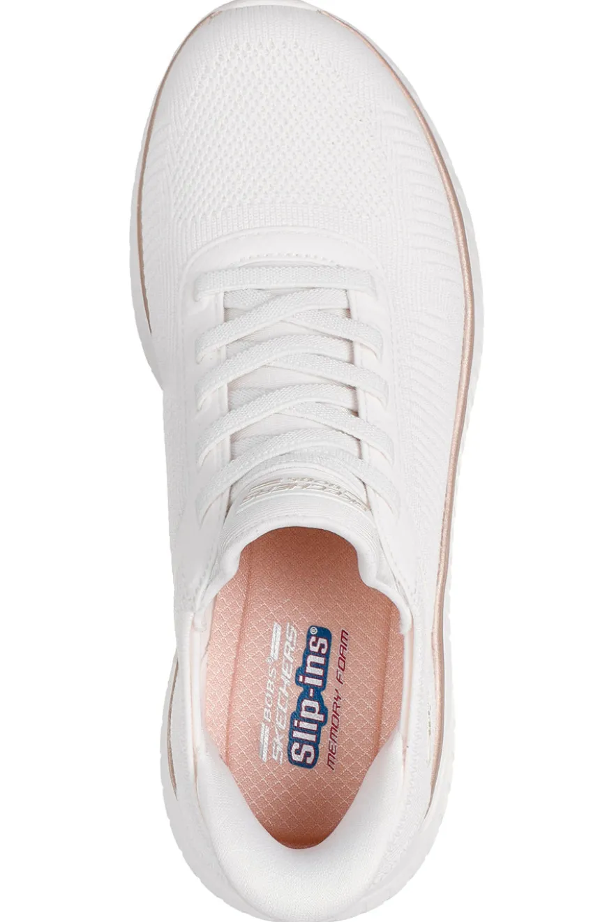 Sneakers bianche in mesh comfort Skechers Bobs Squad Chaos Current Muse