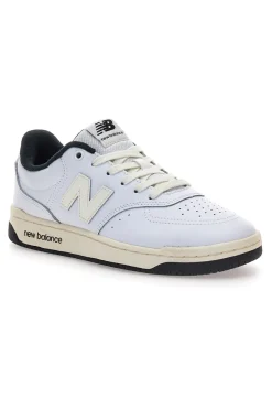 Sneakers bianche in pelle con profilo nero New Balance BB80AWB