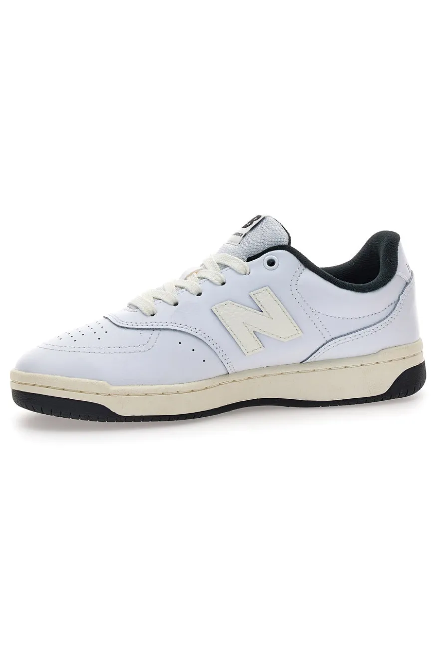Sneakers bianche in pelle con profilo nero New Balance BB80AWB