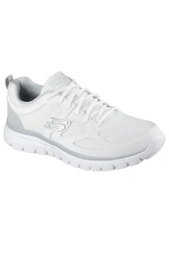 Sneakers bianche in pelle e mesh con soletta memory foam Skechers Burns Agoura da Uomo
