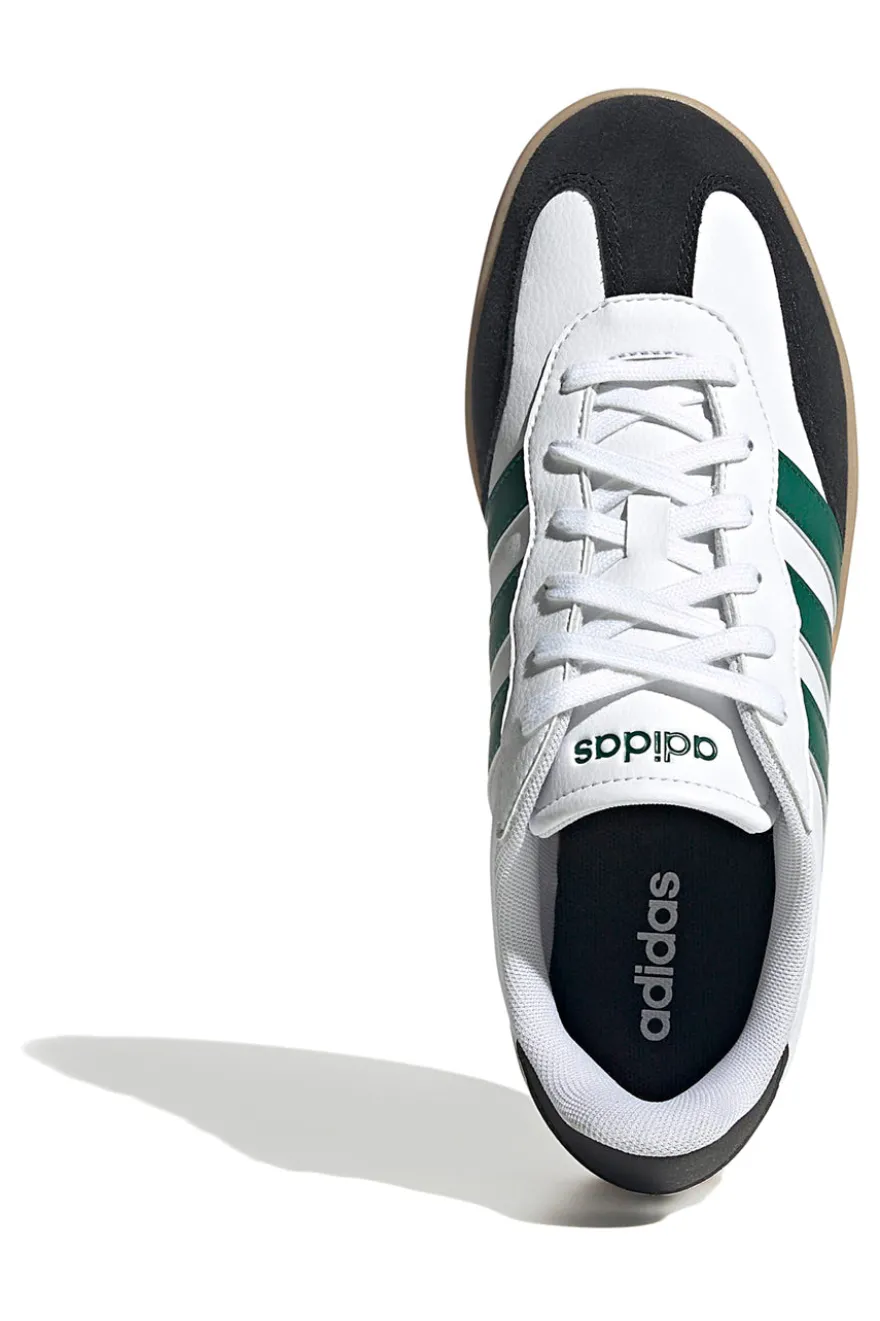 Sneakers bianche in pelle con strisce verdi Adidas Barreda