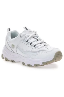Sneakers bianche in pelle con Memory Foam Skechers Iconic Unabashed