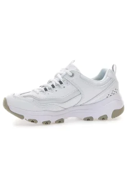 Sneakers bianche in pelle con Memory Foam Skechers Iconic Unabashed