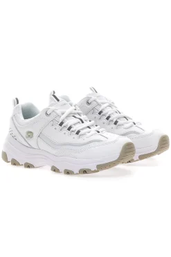 Sneakers bianche in pelle con Memory Foam Skechers Iconic Unabashed