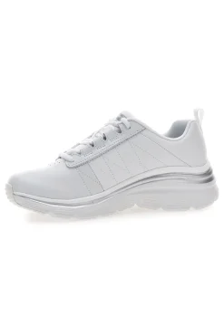 Sneakers bianche in pelle con Memory Foam Skechers Fashion Fit Effortless