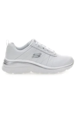 Sneakers bianche in pelle con Memory Foam Skechers Fashion Fit Effortless