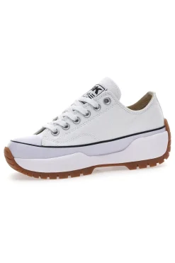 Sneakers Bianche In Tela Con Platform British Knights Kaya Low Fly