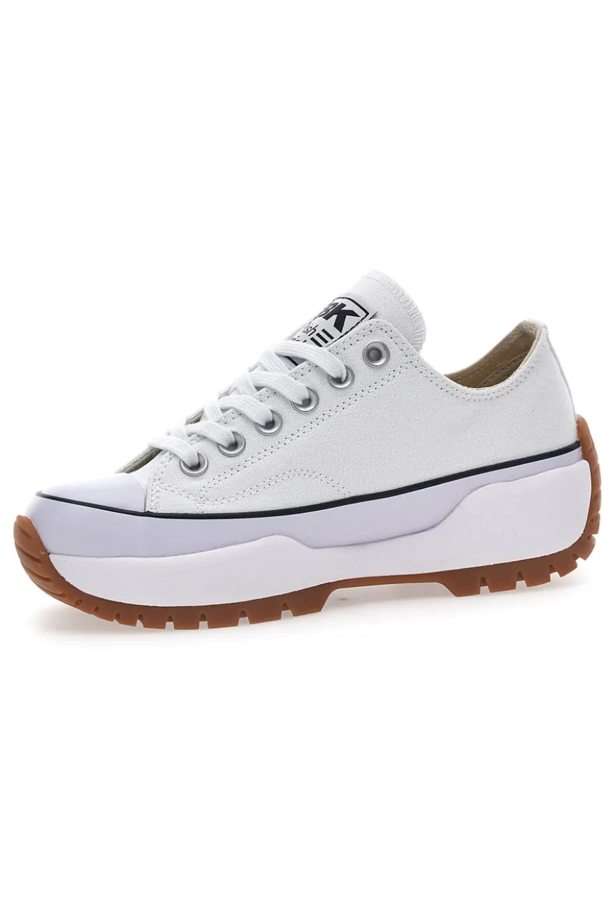 Sneakers Bianche In Tela Con Platform British Knights Kaya Low Fly