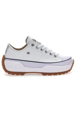 Sneakers Bianche In Tela Con Platform British Knights Kaya Low Fly