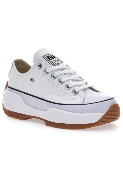 Sneakers Bianche In Tela Con Platform British Knights Kaya Low Fly