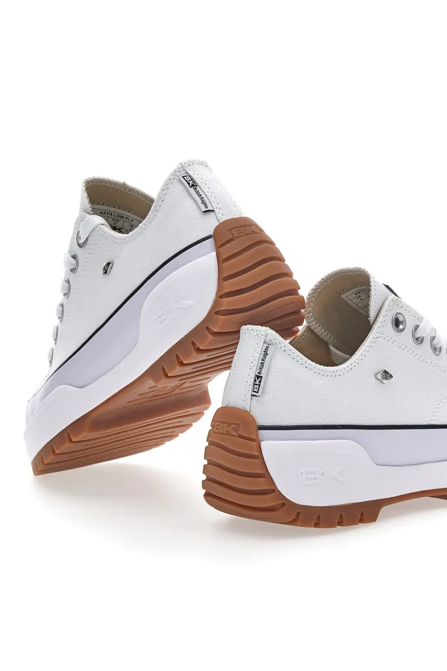 Sneakers Bianche In Tela Con Platform British Knights Kaya Low Fly