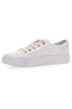Sneakers Bianche in Tela con Lacci Colorati Me & Me 1878