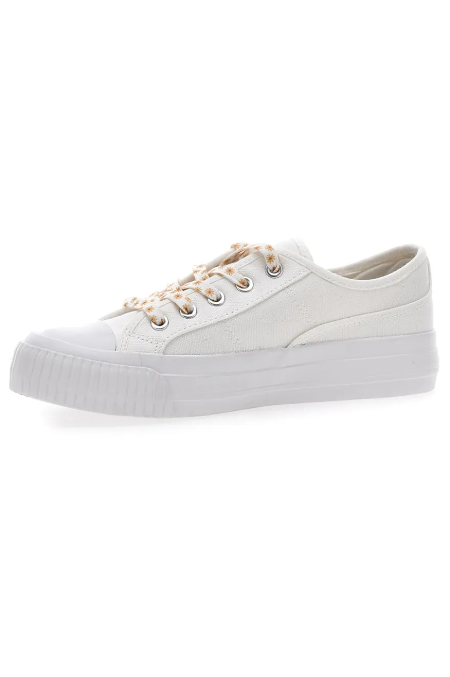 Sneakers Bianche in Tela con Lacci Colorati Me & Me 1878