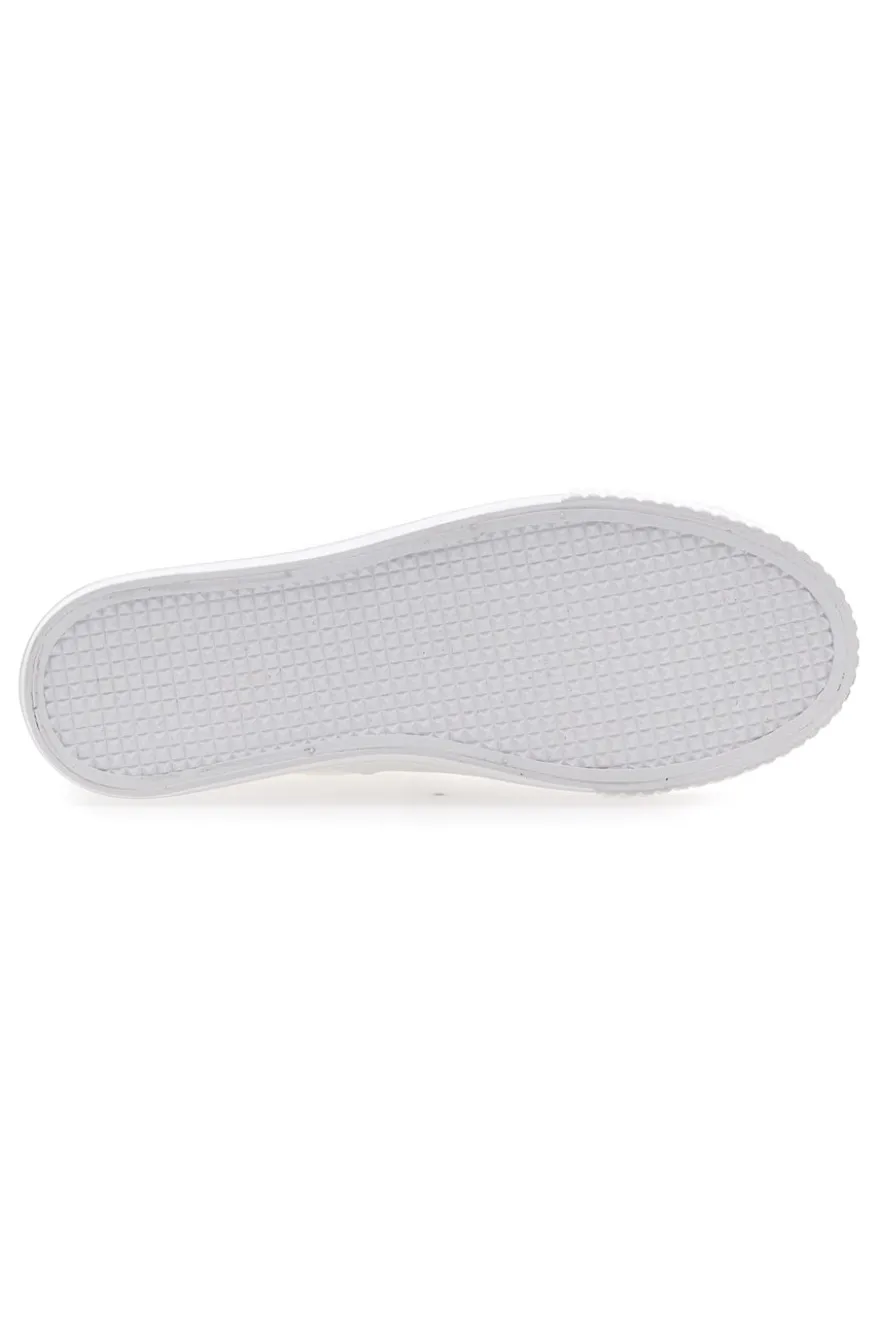 Sneakers Bianche in Tela con Lacci Colorati Me & Me 1878