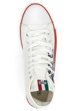 Sneakers Bianche In Tela Leone 40