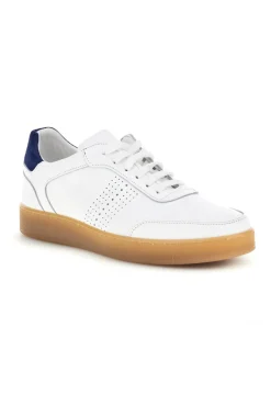 Sneakers bianche in vera pelle traforate in punta Ptr 7000